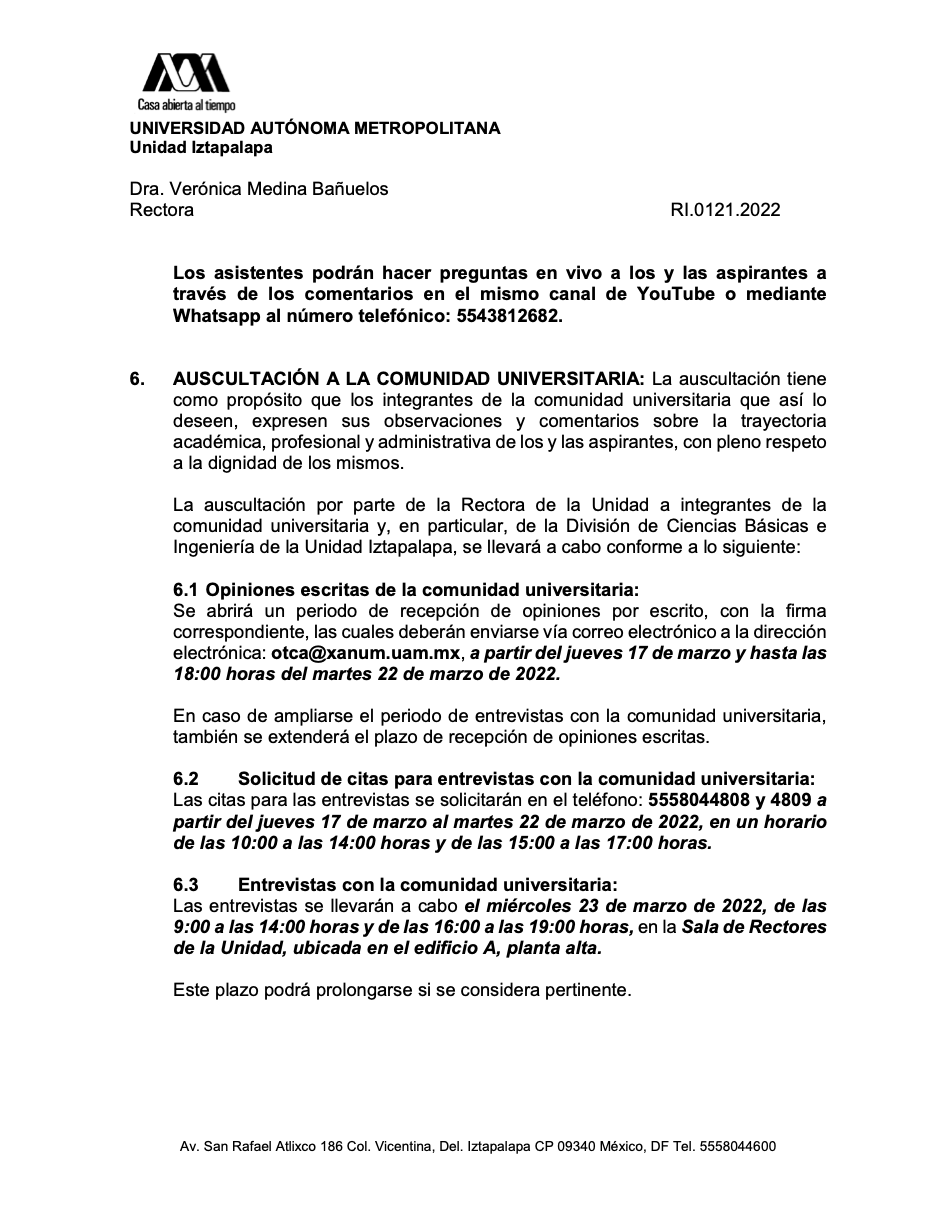 Convocatoria Para Integrar La Terna Para Dirección De Cbi Para El